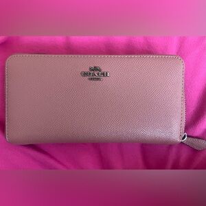 Coach long dark pink wallet